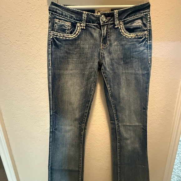 Charme Blue Boot Cut Jeans with Vintage Wash size 27 - Picture 1 of 9